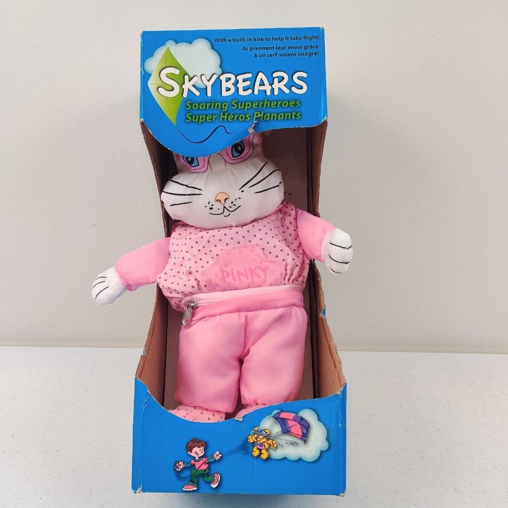 Skybears Plush Pinky Bunny Built-in Kite Soaring Superheroes Nylon Plush Easter